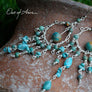 Turquoise & Sterling Silver Handmade Wirewrap Chandeliers - OutOfAsia
